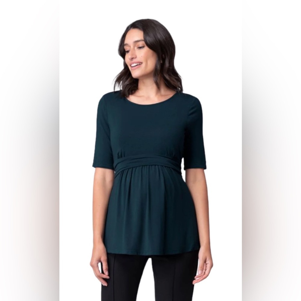 Seraphine maternity to nursing short sleeve fitted top XS